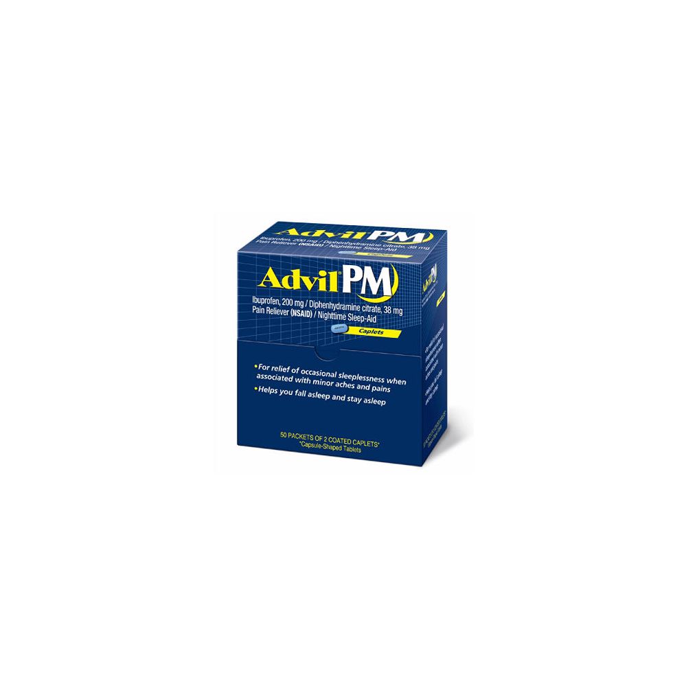 4 Units of Advil Pm 50 Count Pain and Allergy Relief at