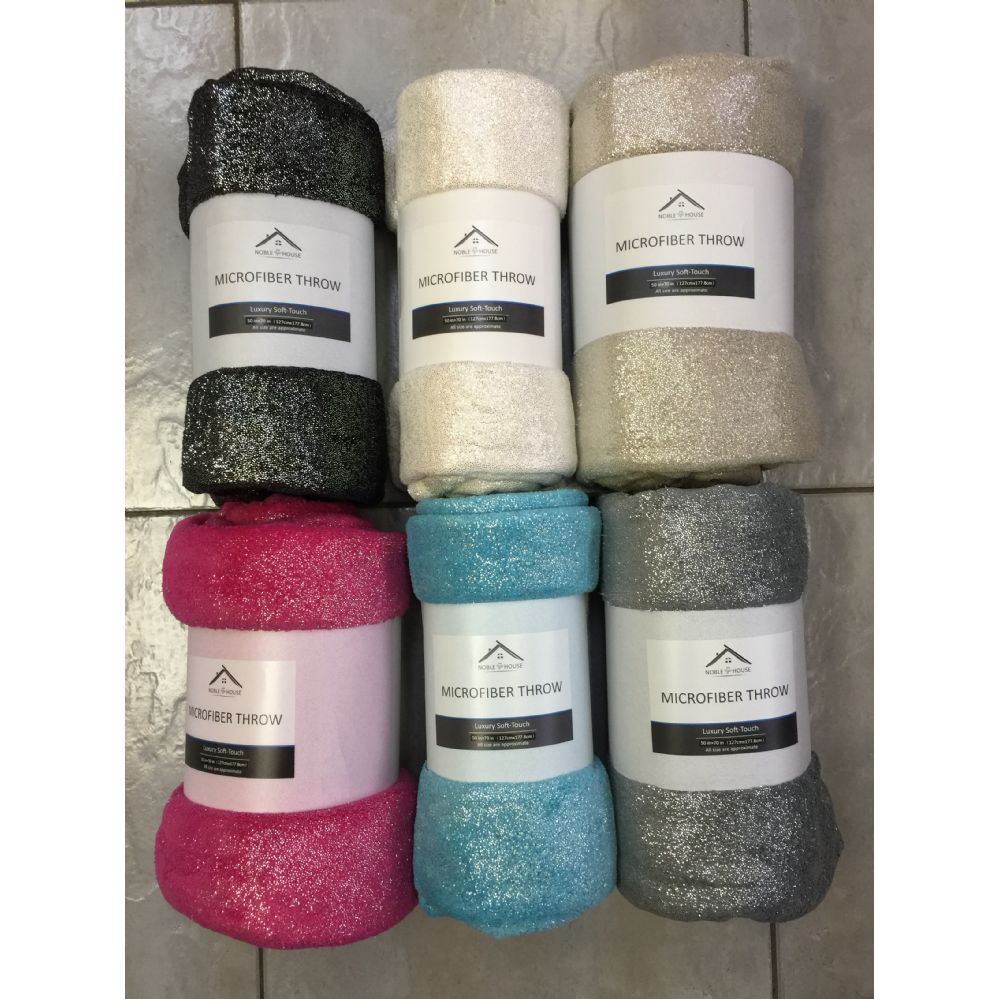 18 Units of Sparkle Microplush Throw 50x60 Micro Plush Blankets at