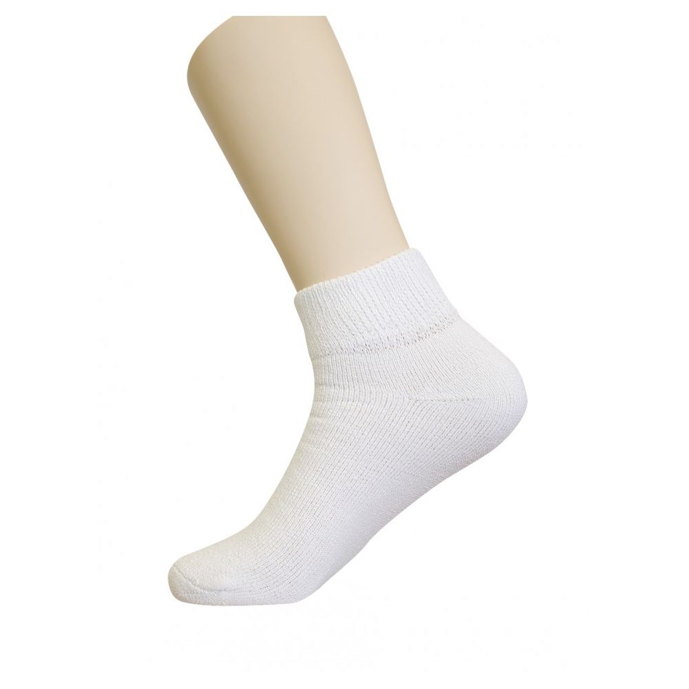 120 Units of Youth Diabetic Ankle Socks White Size 911 Women's