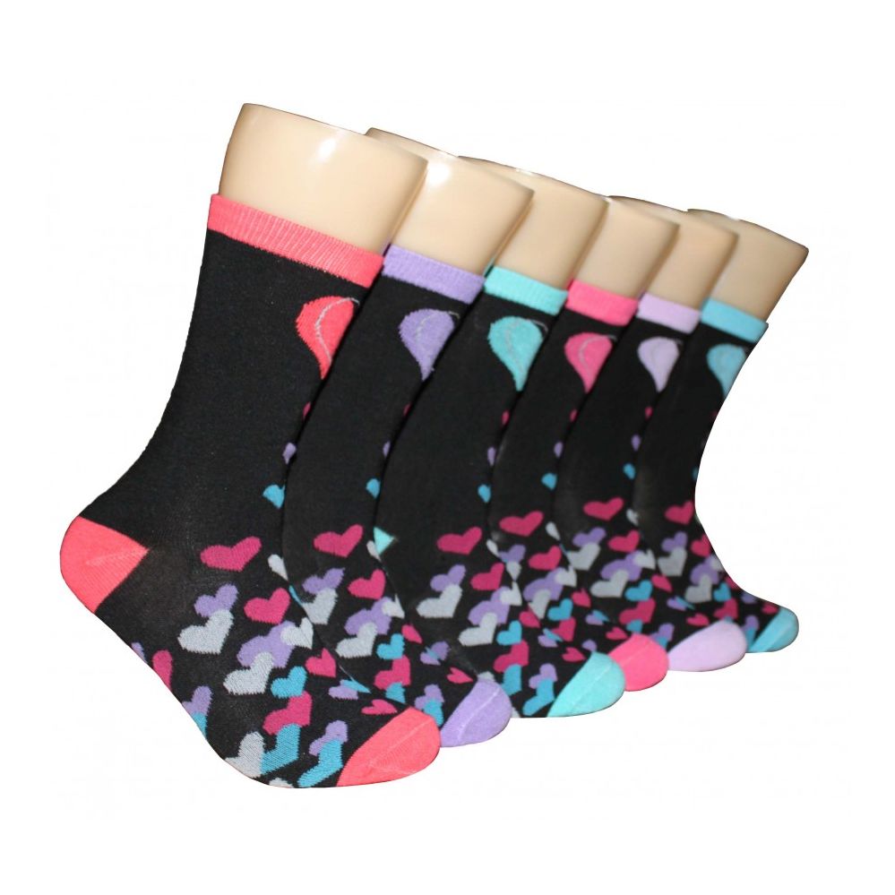 360 Units of Women's Pastel Hearts Crew Socks - Womens Crew Sock - at ...