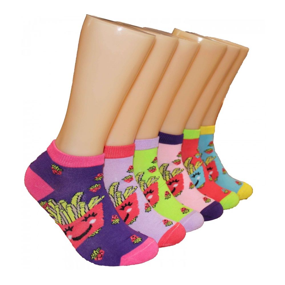 480 Units of Women's French Fries Low Cut Ankle Socks Womens Ankle