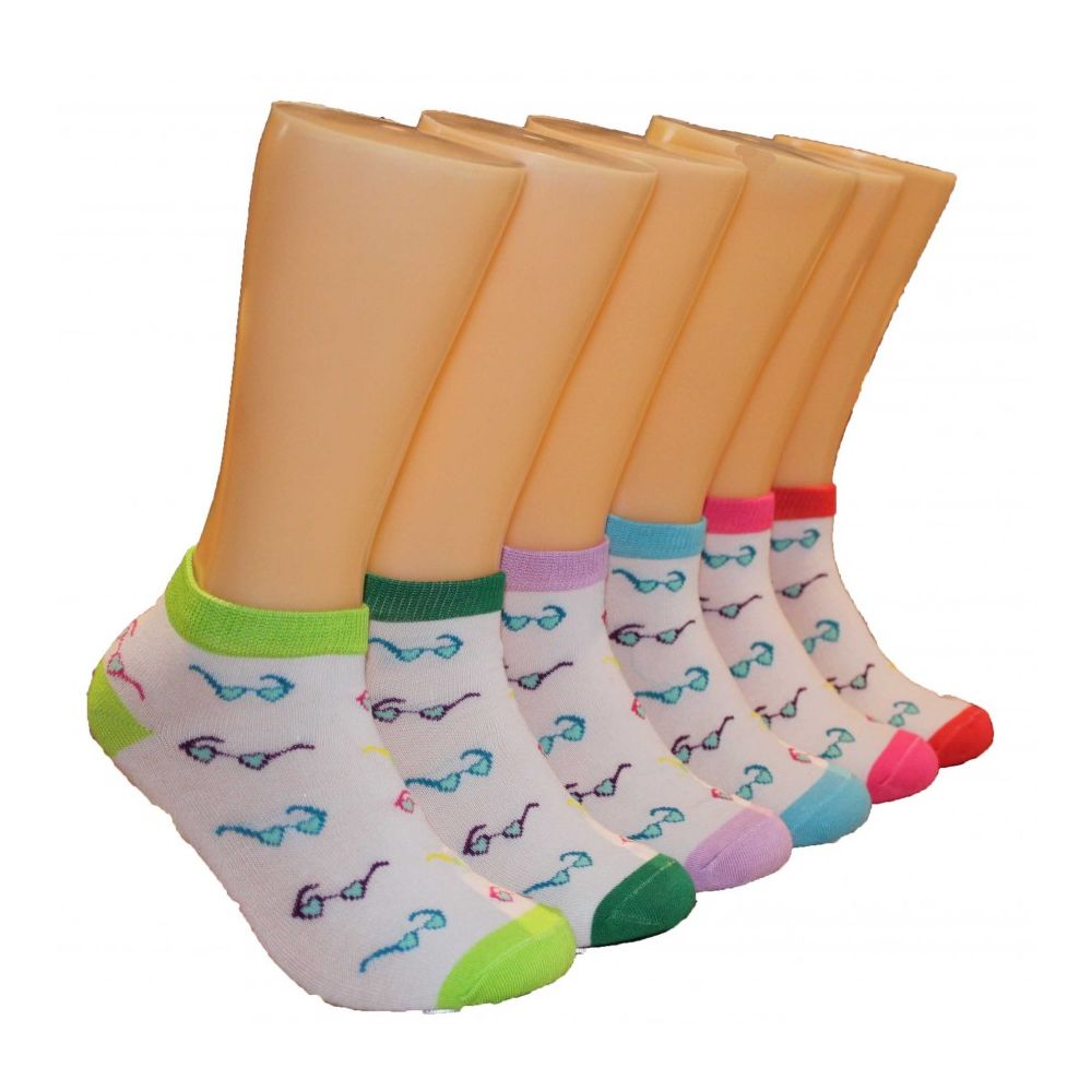480 Units of Women's Sunglasses Print Low Cut Ankle Socks Womens