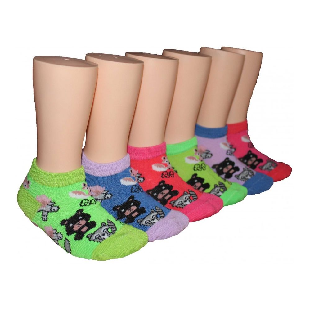 480 Units of Girls Forest Animals Low Cut Ankle Socks Girls Ankle