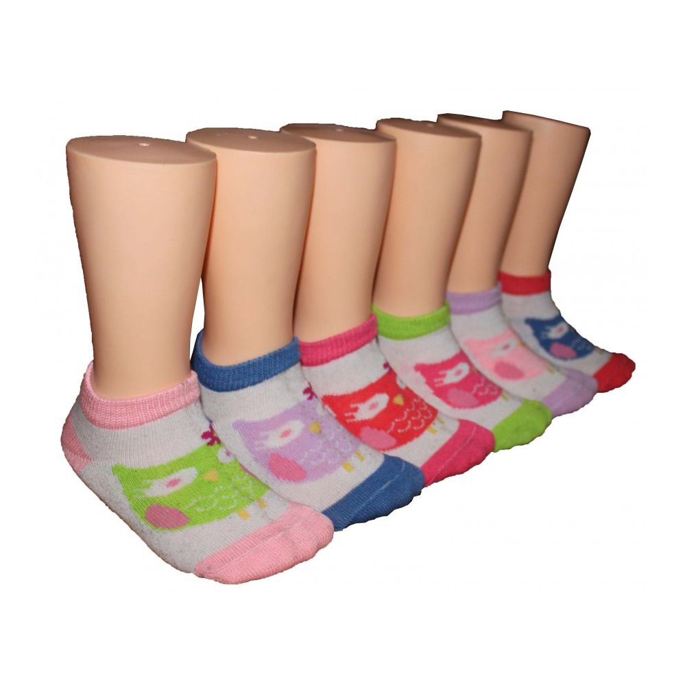480 Units of Girls Owl Print Low Cut Ankle Socks Girls Ankle Sock