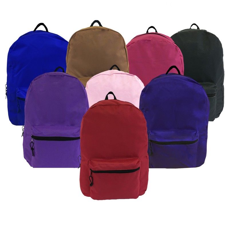 24 Units of 17" Backpack With Padded Straps In Asst Colors Backpacks