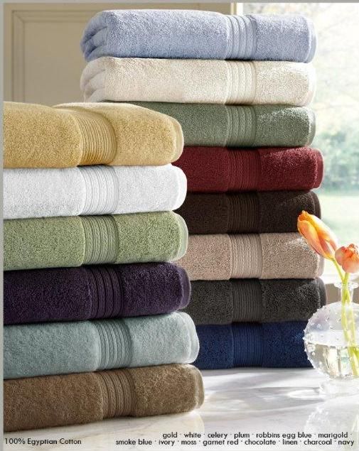 12 Units of Designer Luxury Bath Towels 100 Egyptian Cotton in Moss