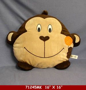 12 Units Of 16 X 16 Stuffed Monkey Pillow Pillows At