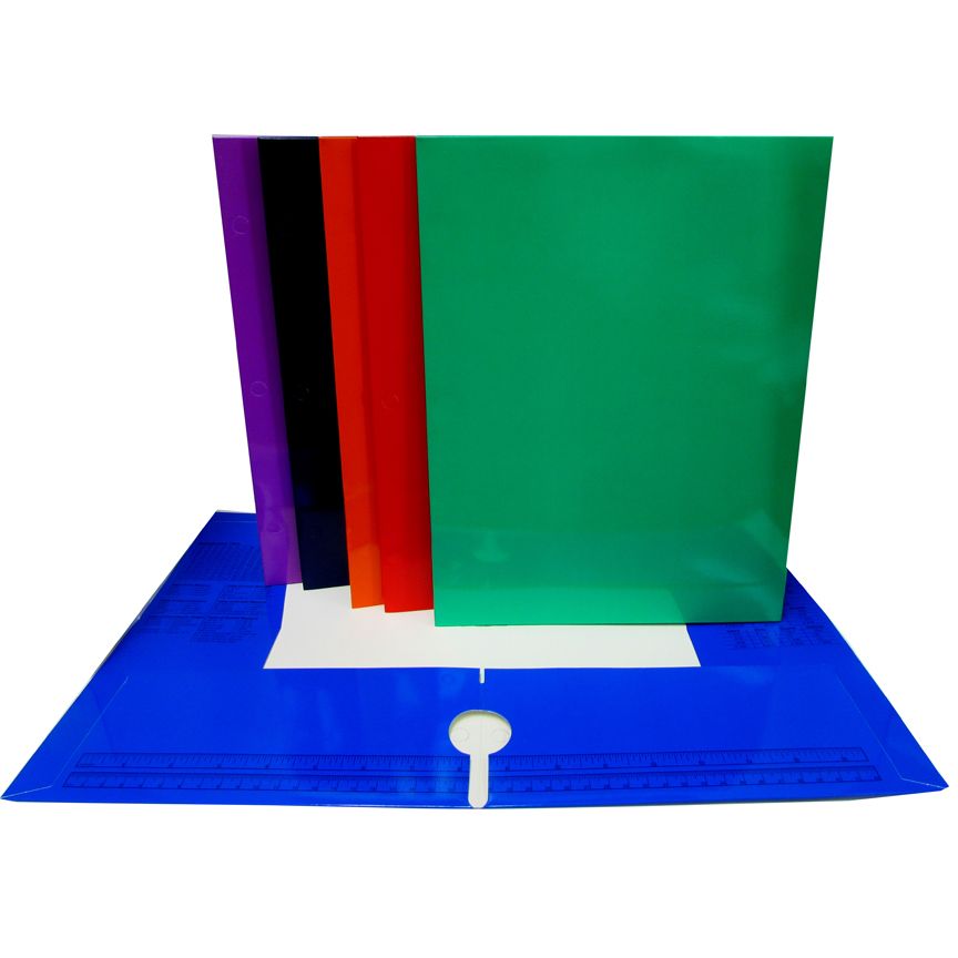 48 Units of 4 Pocket Laminated Folders Assorted Colors Folders and