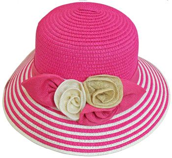 30 Units of Ladies' 2 Tone Bucket Hat w. Flower - Bucket Hats - at - alltimetrading.com