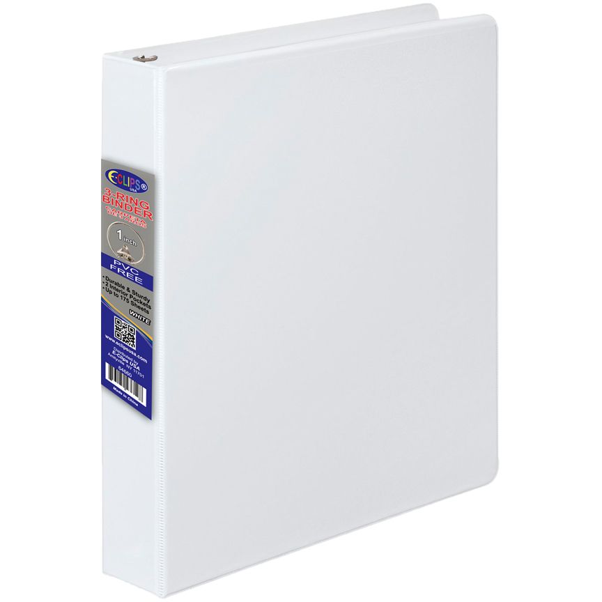 48 Units of Vinyl binder, 1", 2 pockets , white at