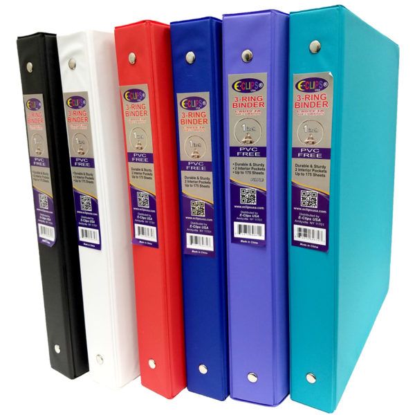 36 Units of Vinyl Binder, 1", 2 Pockets, Assorted Colors Clipboards