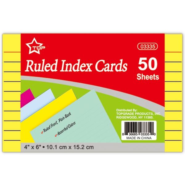 96 Units of cled index card 4x6"/50 count LABELS/CARDS/INDEX CARDS