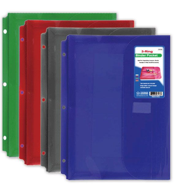 144 Units of Three Ring Binder Pockets Letter Size Clipboards and