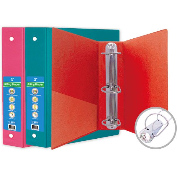 24 Units of 3" Hard cover binder 3ring w/pocket CLIPBOARDS/BINDERS