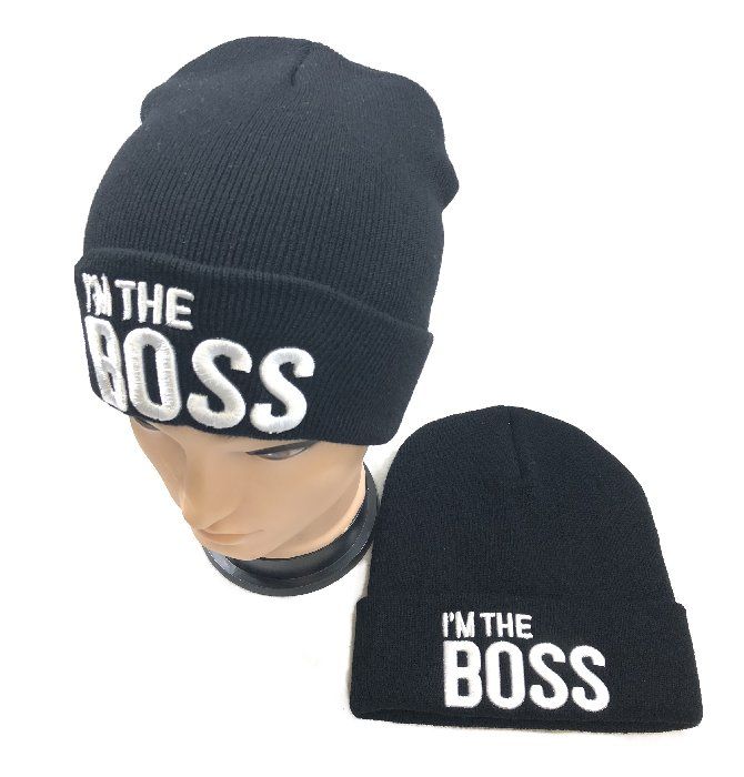 36 Units of Knit Hat [I'M THE BOSS] Toboggan Hats at