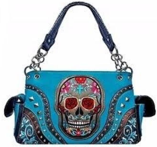 leather bag with skulls