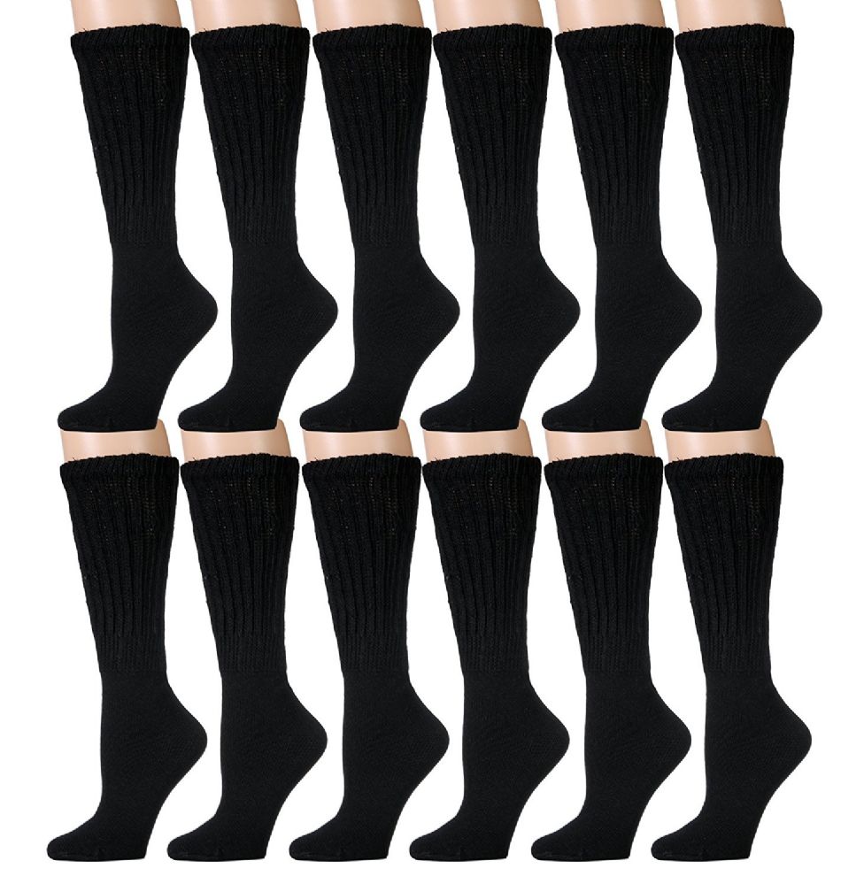 12 Units of Slouch Socks For Men, Extra Slouch Cotton Boot Socks (12