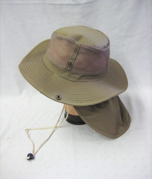 24 Units of Mens Net Boonie Hiker /fisher Hat In Khaki Cowboy & Boonie Hat at