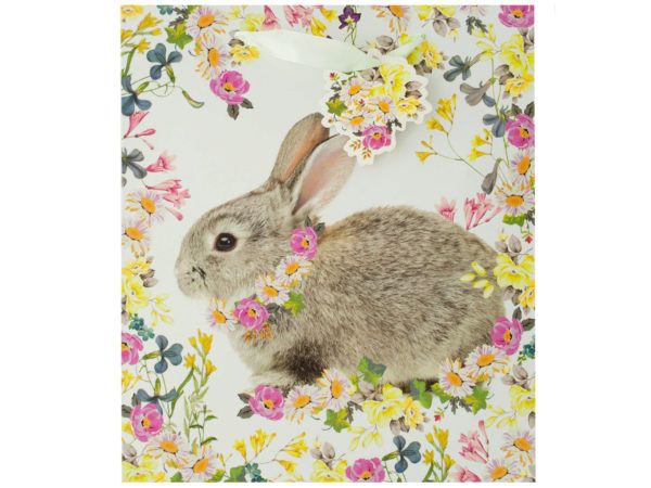 120 units of bunny floral gift bag with tag gift bags at