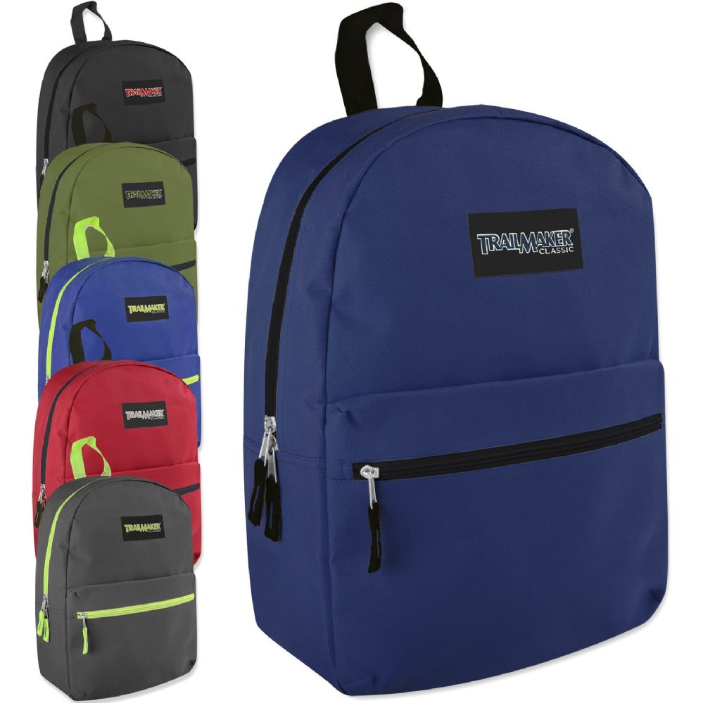 24 Units of Trailmaker Classic 17 Inch Backpack - 6 Colors - Backpacks ...