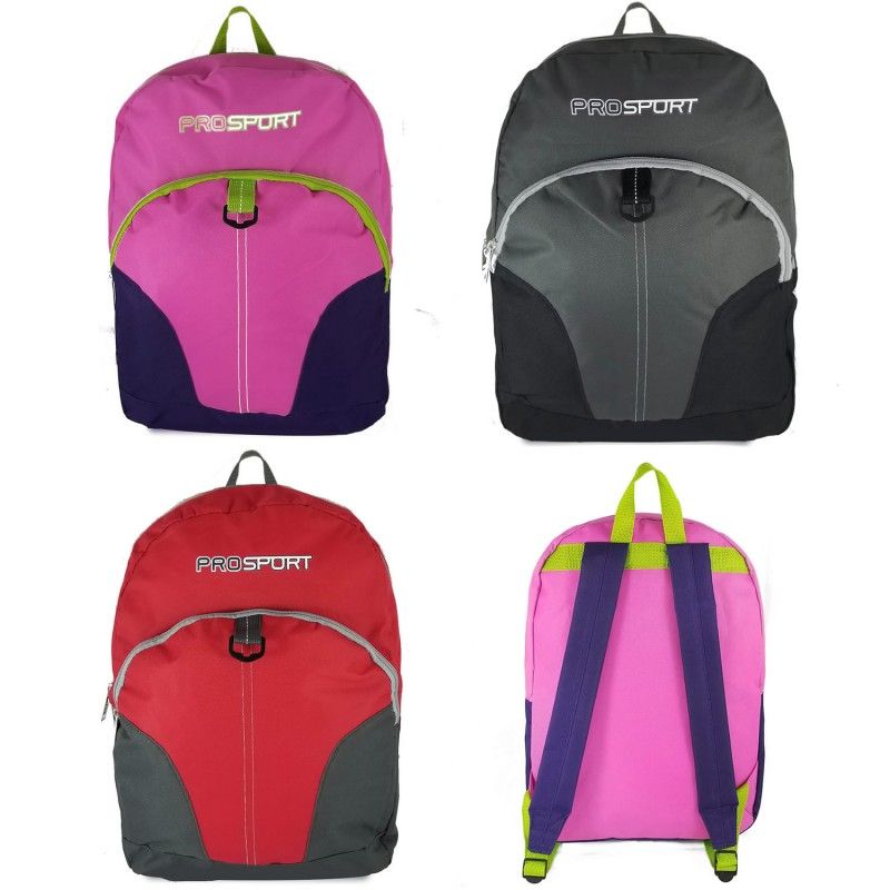 24 Units of Wholesale 17" Sport Backpacks for Kids in 3 Color Assortment Backpacks 17" at