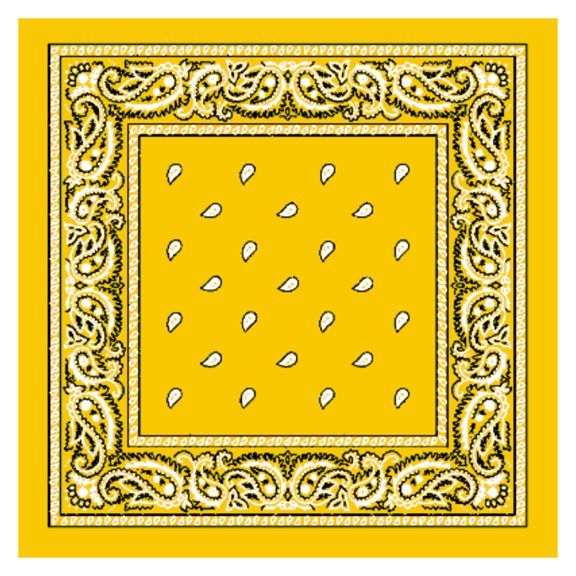 36 Units of Bandana 105 Cotton Yellow Bandanas at