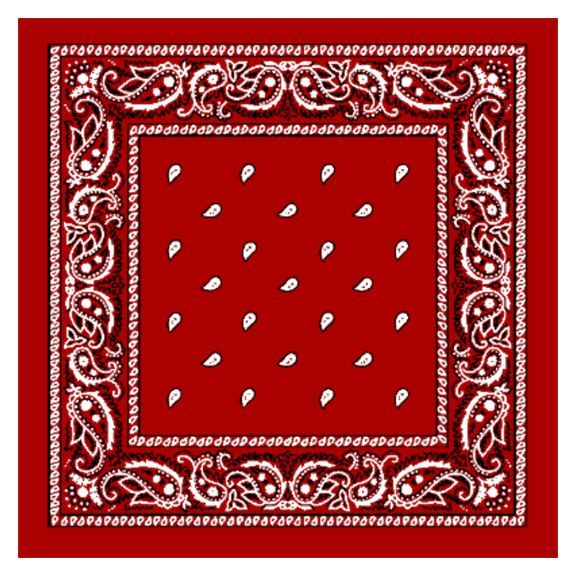 36 Units of Bandana 111 Cotton Red Bandanas at