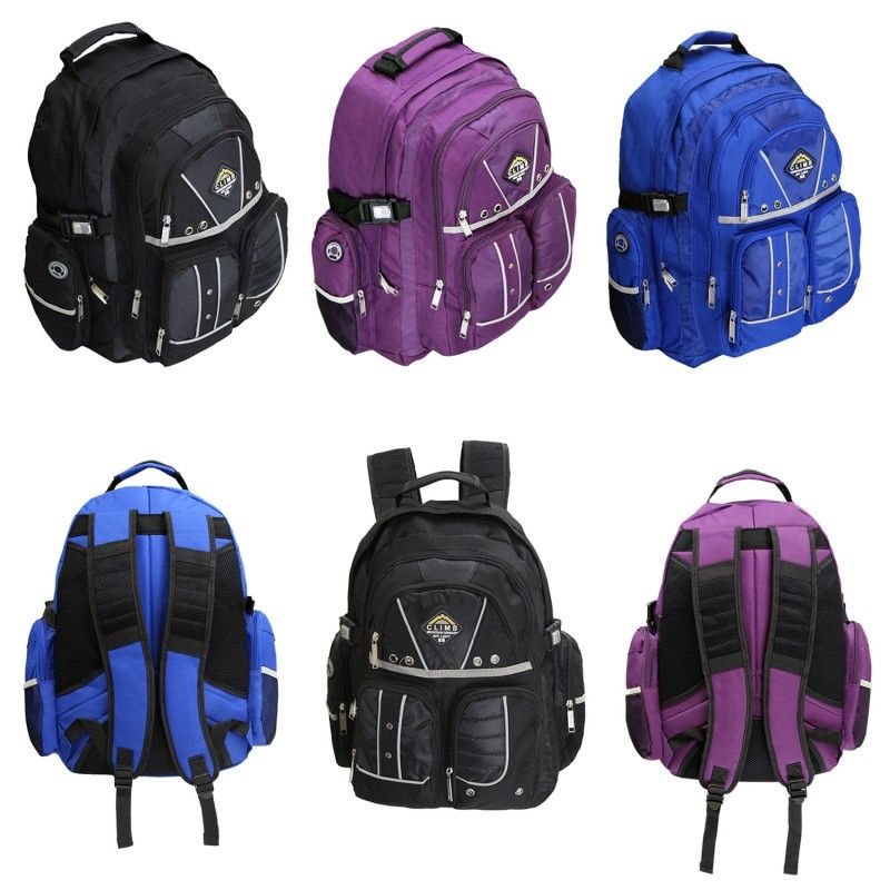 24 Units of 18" Padded Backpack In 3 Assorted Colors Backpacks 18" or