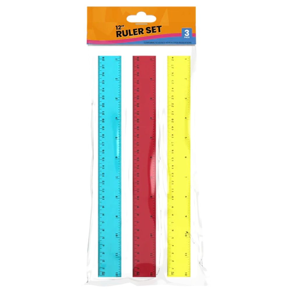 48 Units of 3 Pack Ruler Set Rulers at