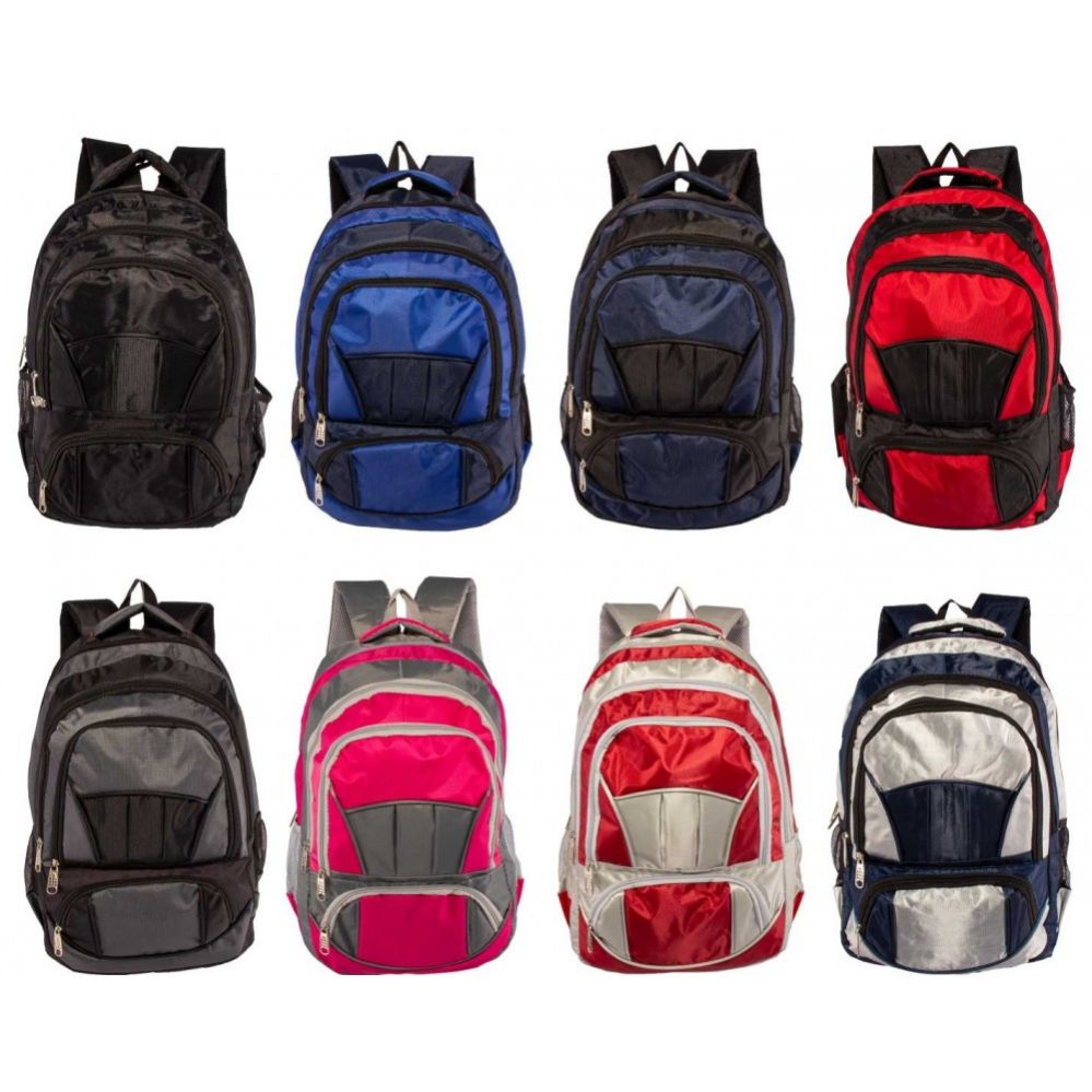 24 Units of 19" Adult Padded Backpack In 6 Assorted Colors Backpacks 18" or Larger at