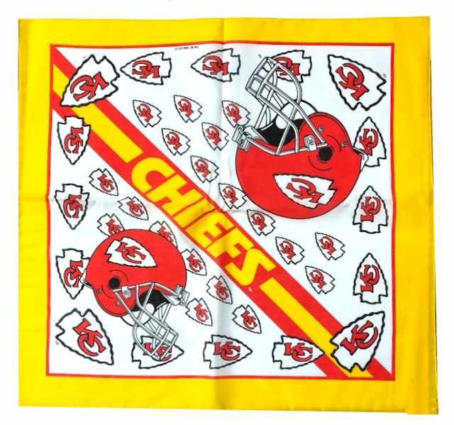 24 Units of Kansas City Chiefs Bandana, 20" X 20", Bandanas at