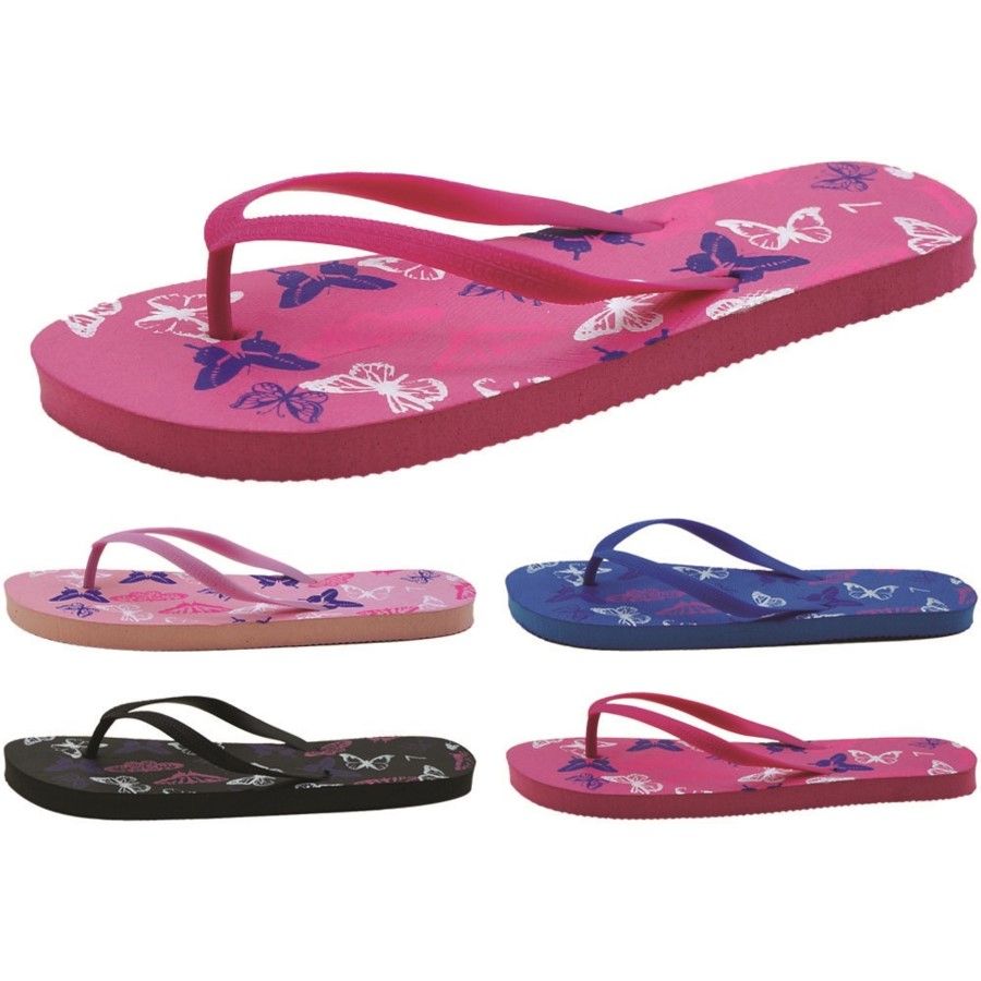 60 Units of Women's Butterfly Printed Flip Flops - Women's Flip Flops ...