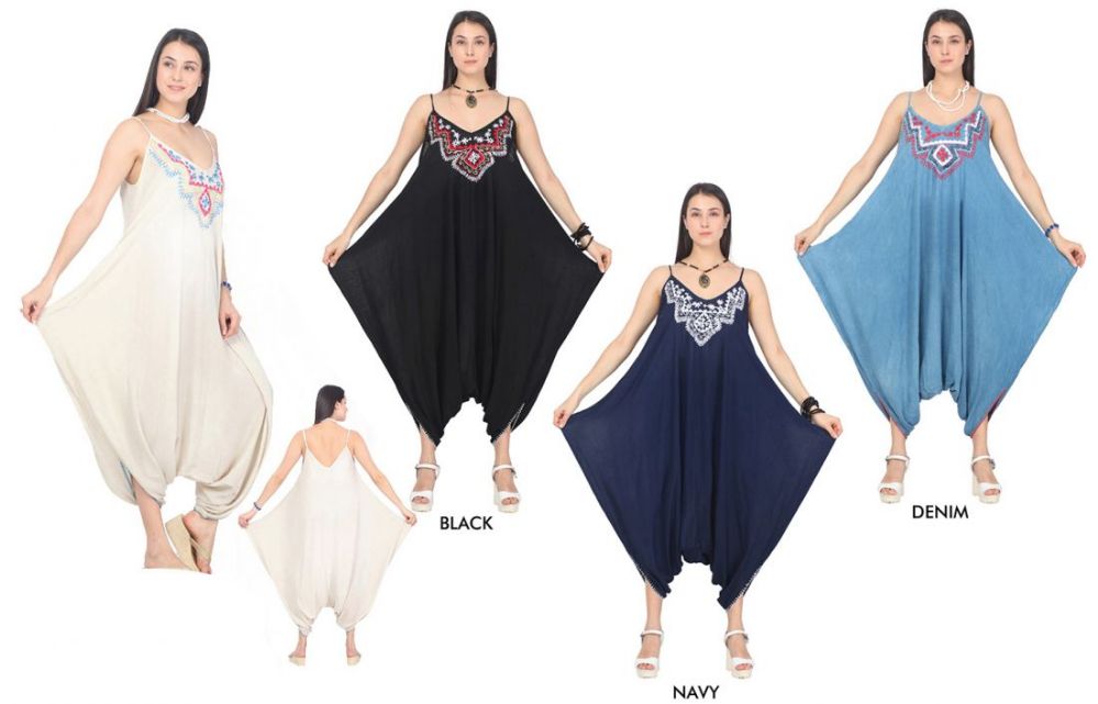 48 Units of Women's Tie Dye Harem Jumpsuits Assorted Colors Size