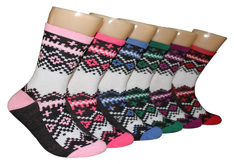 360 Units of Women's Novelty Crew Socks Zig Zag Print Size 911