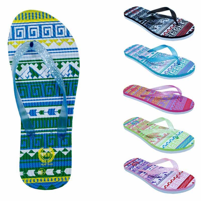 75 Units of Women's Flip Flops With/ Dual Layer Heel & Sparkle Straps ...