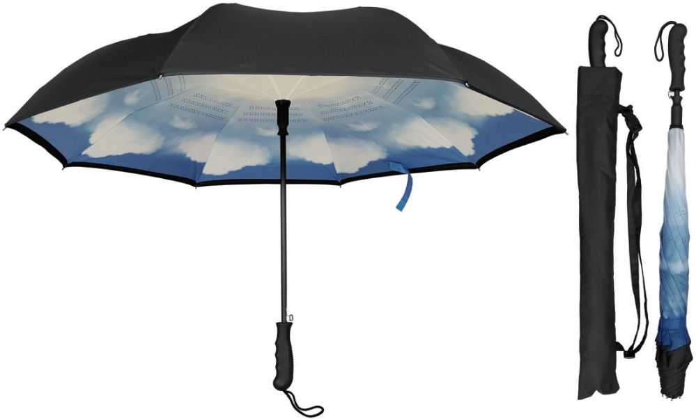 6 Units of 46" AutOOpen Inverted InsidEOut Umbrellas Cloud Print