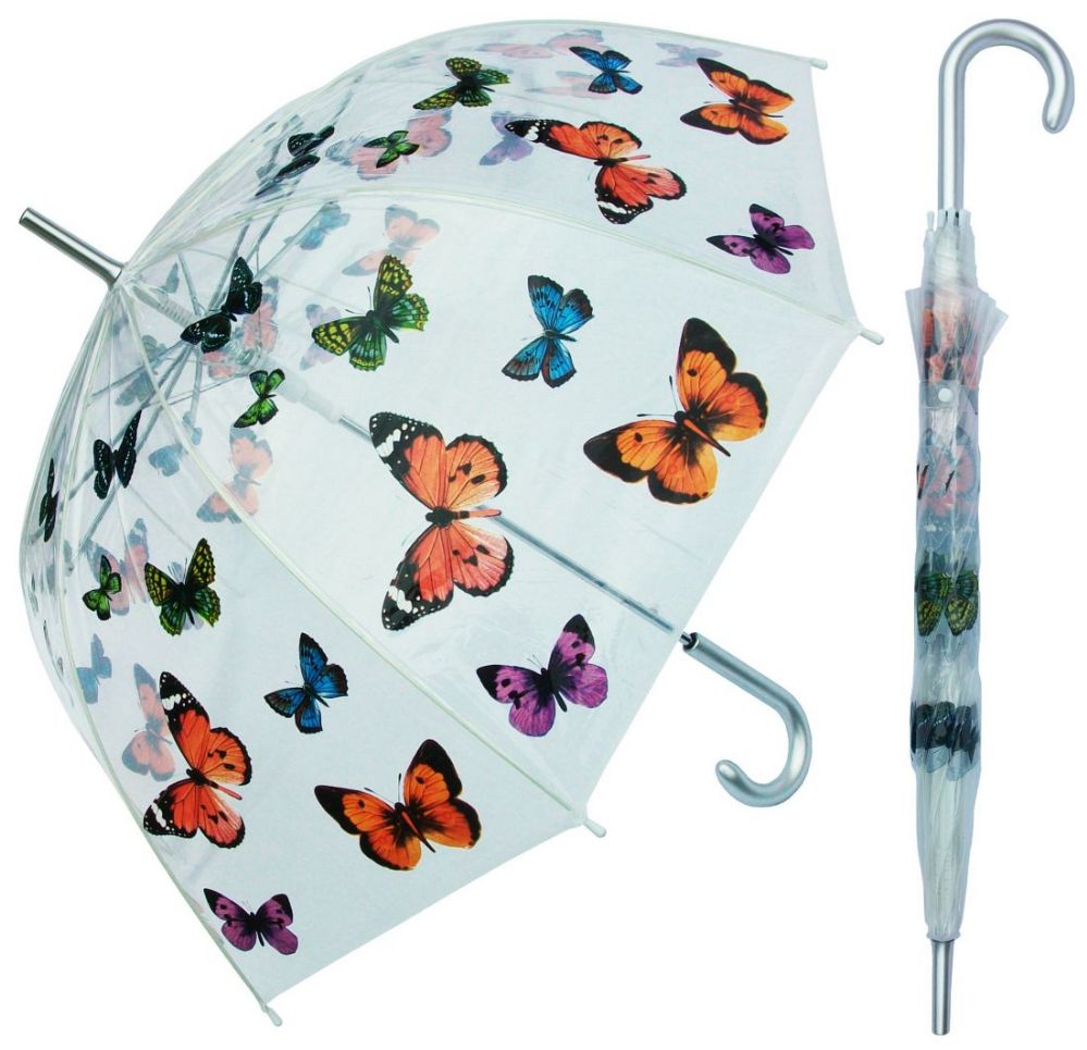 6 Units of 46" AutOOpen Clear Dome Umbrellas With/ Butterfly Print