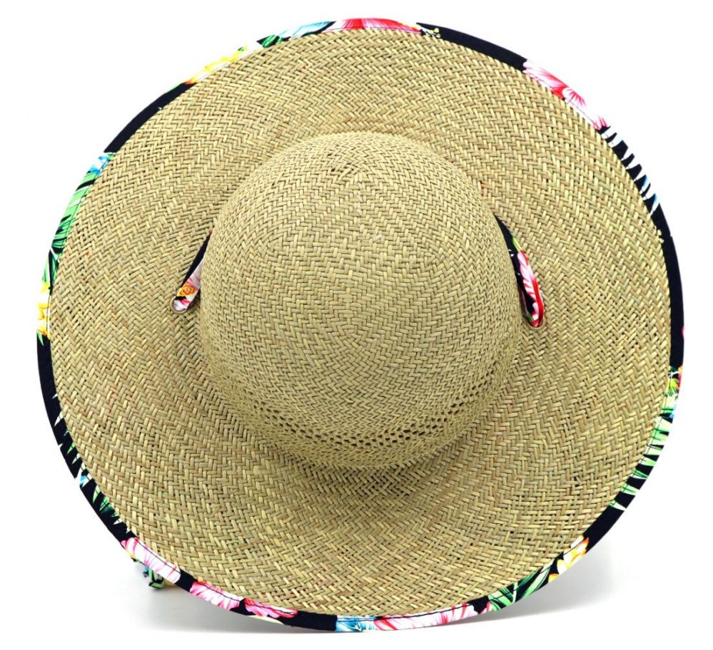 24 Units of Women's Straw Sun Hats With/ Accent Band One Size Fits