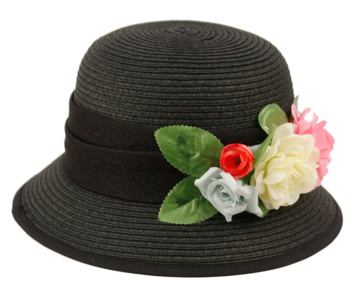 12 Units of PAPER STRAW BRAID BUCKET HATS WITH FLOWER - Bucket Hats - at - alltimetrading.com