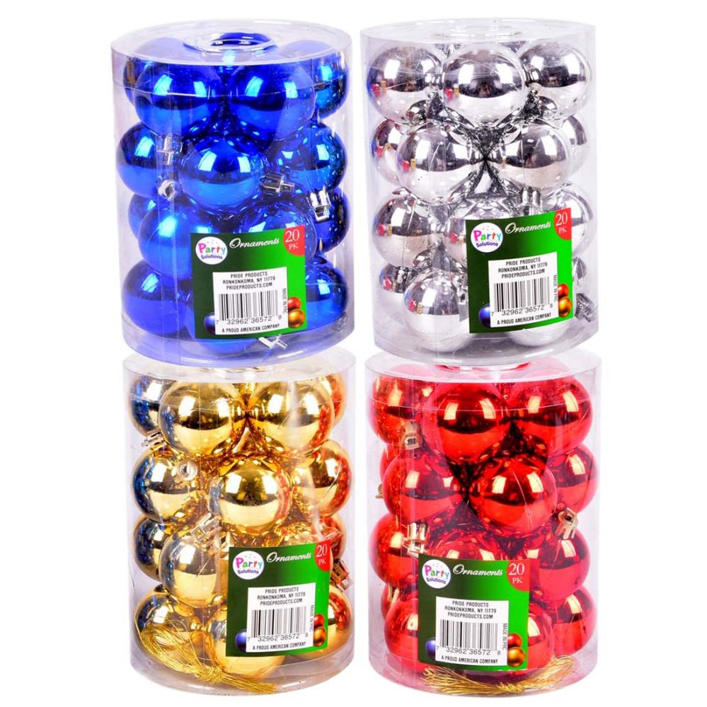 24 units of party solutions xmas ball 15 20 pk astd colors christmas decorations - Colorful Christmas Decorations 24 units of party solutions xmas ball 15 20 pk astd colors christmas decorations - Colorful Christmas Decorations
