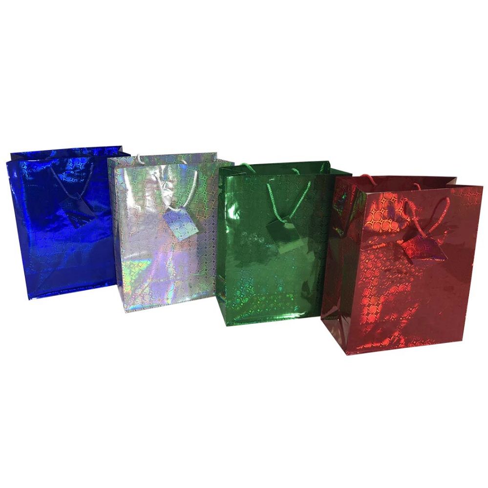 48 Units of Party Solutions Holographic Gift Bag Medium 7"wx4d"x9h