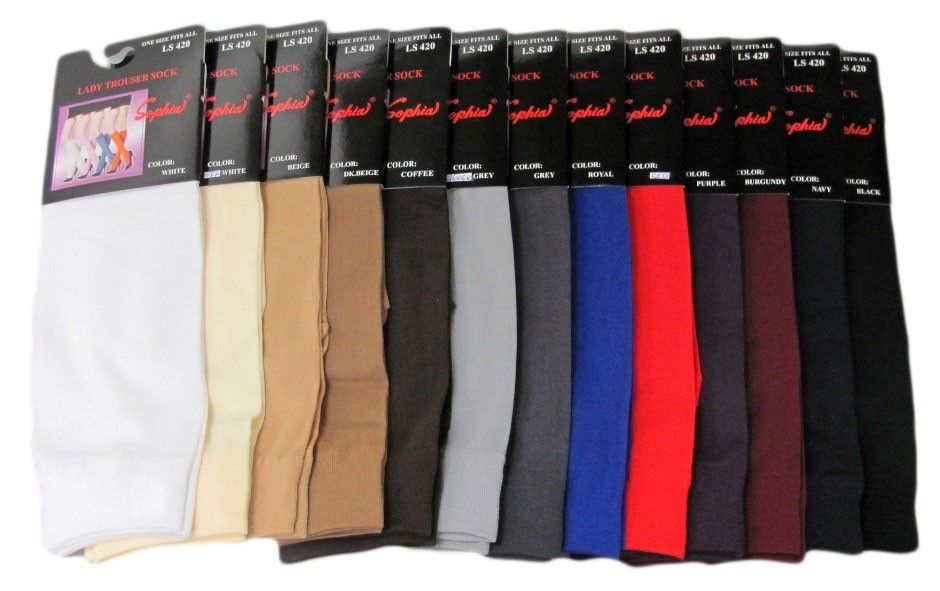 120 Units of Womens Trouser Socks Size 9-11 Nylon Stretch Knee Socks, White  - Womens Trouser Sock - at - alltimetrading.com