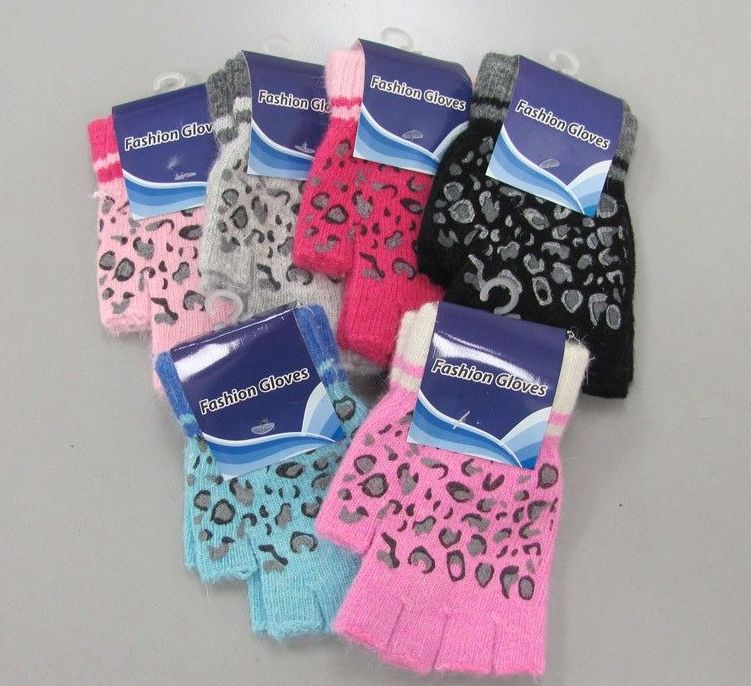 leopard print winter gloves