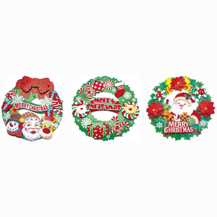 96 Units Of Xmas Cutout Wreath Christmas Decorations At