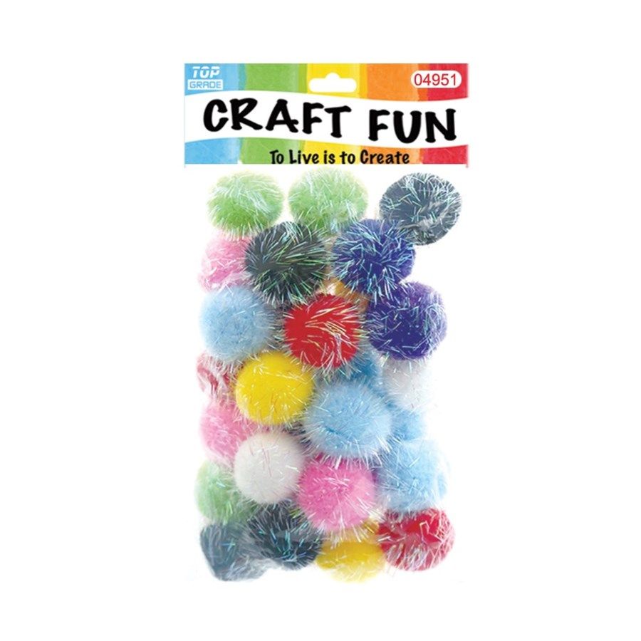 144 Units of Fuzzy Ball Craft Thirty Pack Craft Stems at