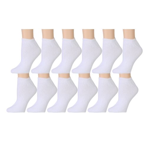 Sock Size 4-6 Yacht /& Smith 12 Pairs of Kids White Cotton Low Cut Ankle Socks