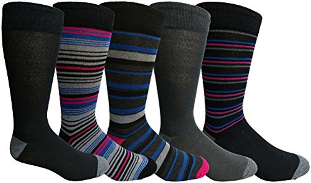 Yacht&smith 5 Pairs Of Mens Dress Socks, Colorful Fun Pattern Design ...