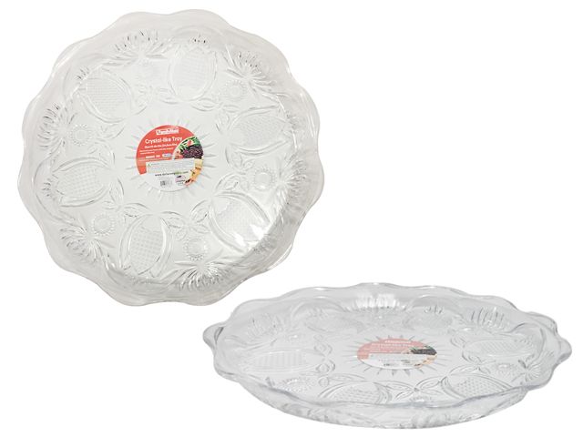 48 Units Of Round Clear Plastic Trays Heavy Duty Serving 48 Units Of Round Clear Plastic Trays Heavy Duty Serving Tray At Alltimetrading Com