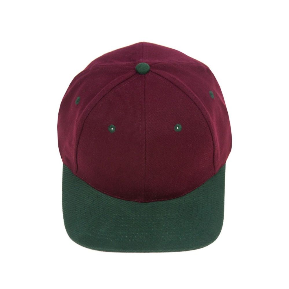 48 Units of Wholesale Adjustable Baseball Caps In Red With Green Bill