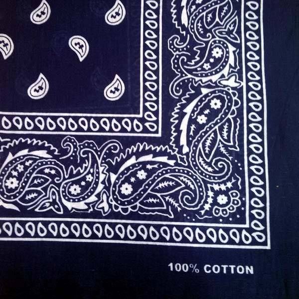 24 Units of Navy Blue Paisley Bandana 22x22 Inch Cotton - Bandanas - at